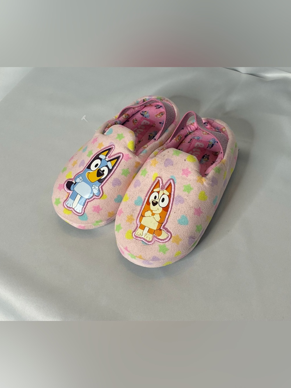 Pink Kids One-Piece Slipper Shoes with Cartoon Characters